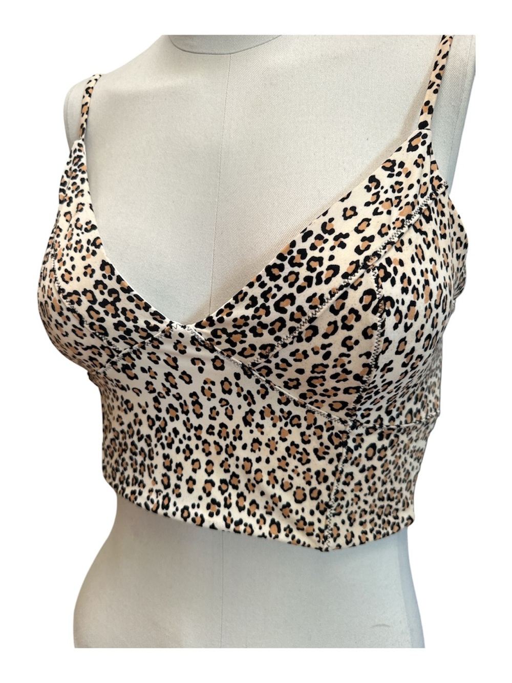 Victoria's Secret Leopard Print Swim Too- White, Tan, Black SZ M Y2K/boho chic